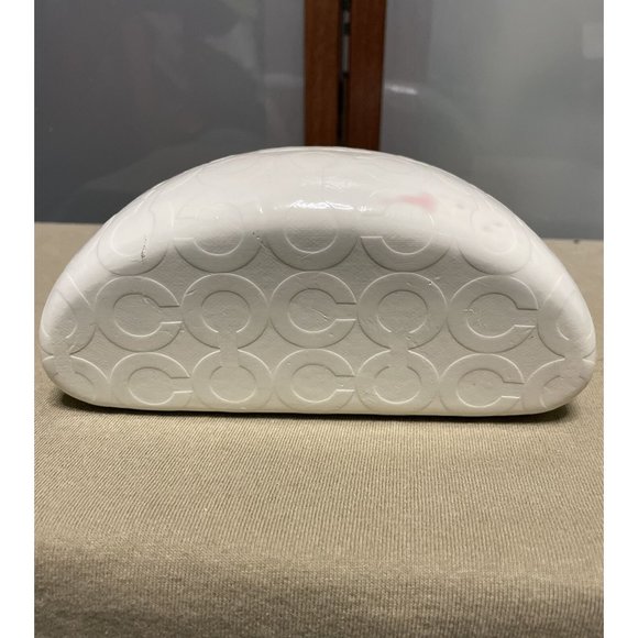Coach Sunglasses Eyeglass White Signature Monogram Leather Hard Clamshell Case - Picture 4 of 8